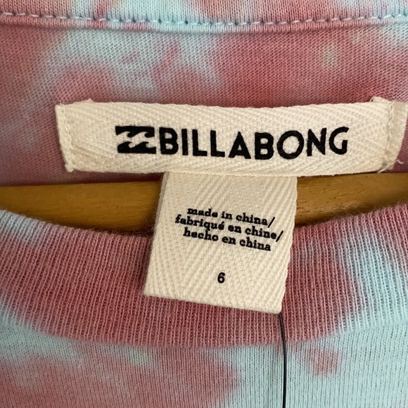 NWT Billabong Hello Tee Multi Shirt Tie Dye Size 6 - Picture 6 of 9